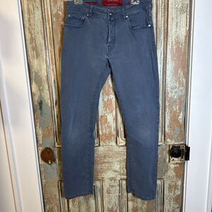 Vintage JACOB COHEN Men Handmade J688 Comf Regular Pants Size W33 Inseam 29 Blue
